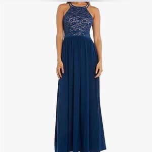 Peacock and Nude Dress - Size 4